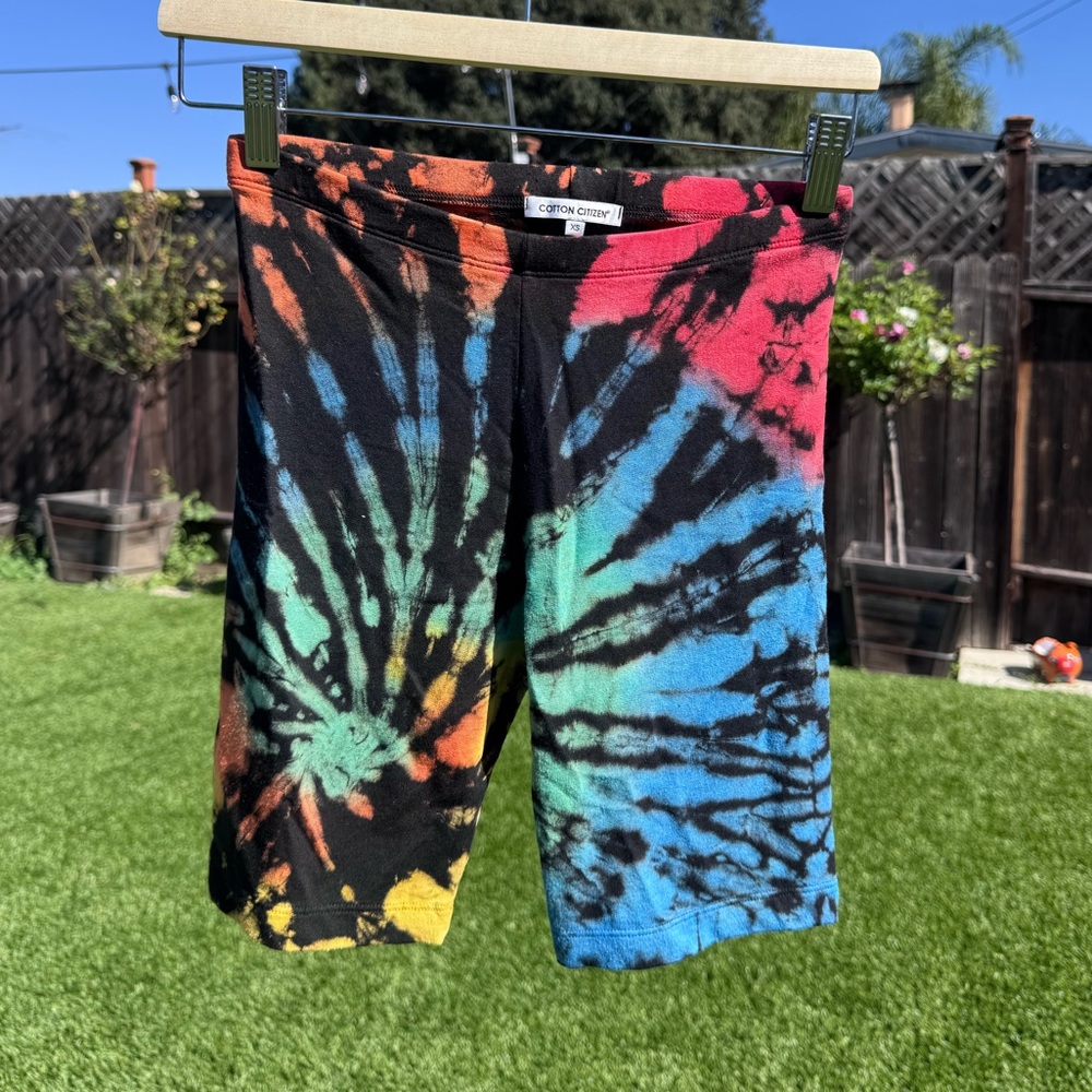 Cotton Citizen Siena Rainbow Tie Dye Biker Bike Shorts size XS